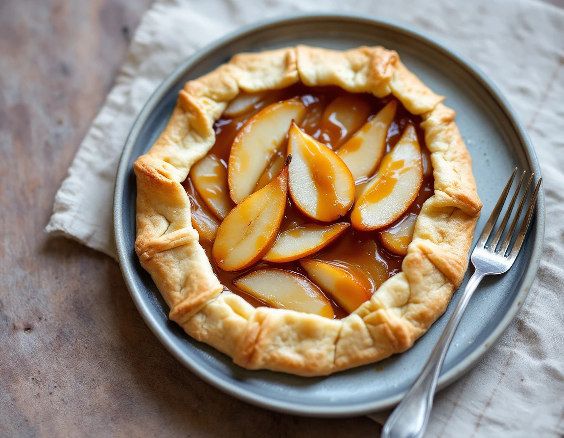 3-Ingredient Caramel-Pear Galette