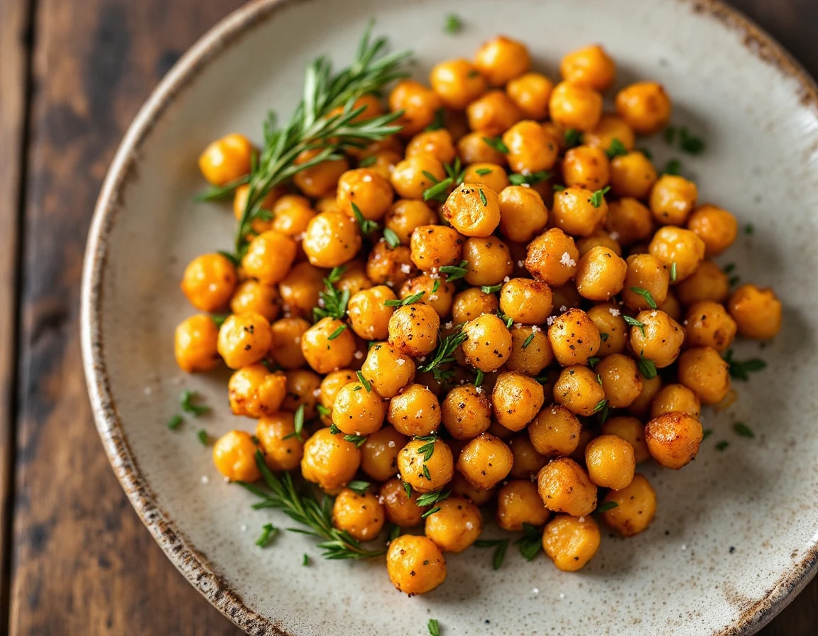 Air Fryer Crispy Herbed Chickpeas