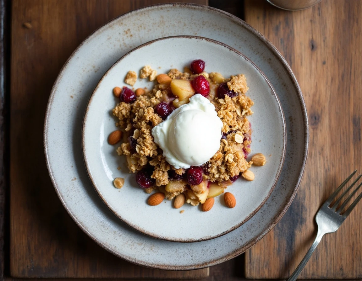 Apple-Cranberry Crisp with Oatmeal-Cookie Crumble