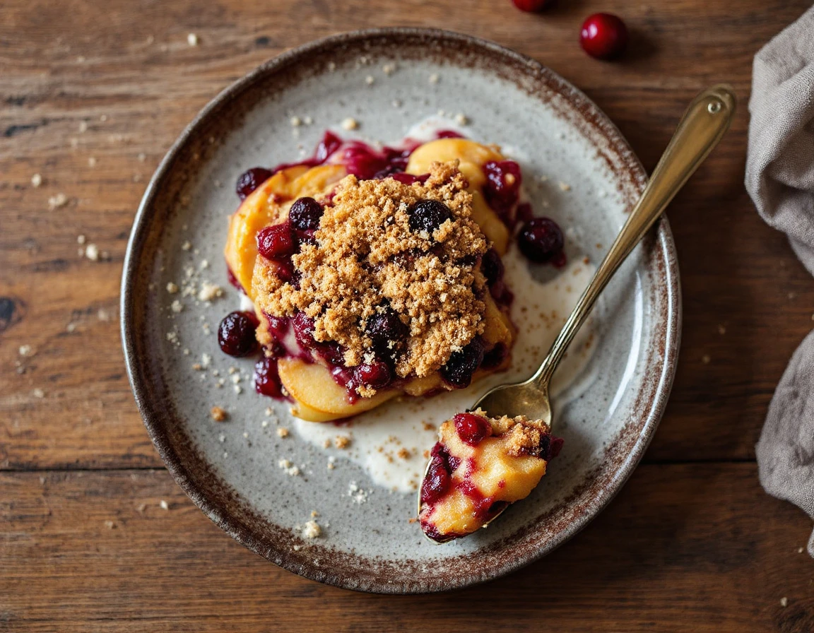 Apple-Cranberry Crisp with Polenta Streusel Topping