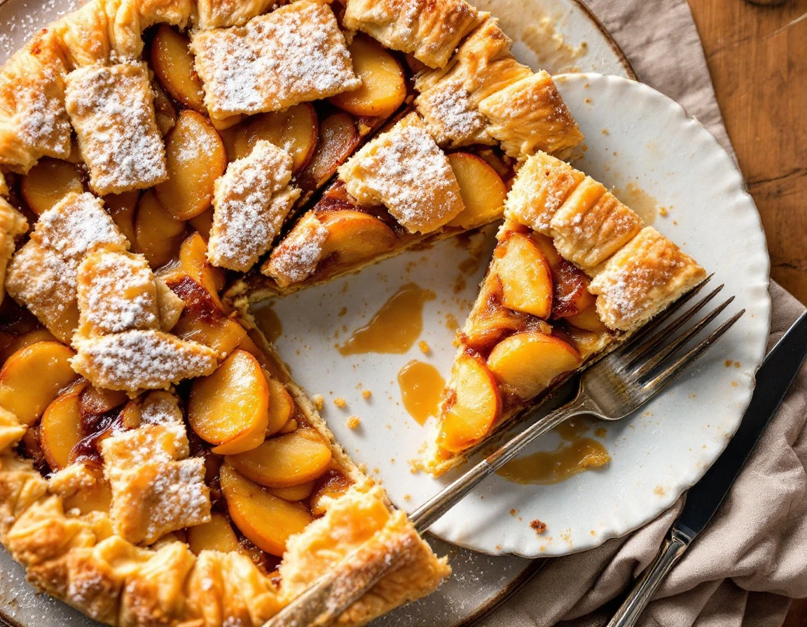 Apple Crostata with Spiced Caramel Sauce