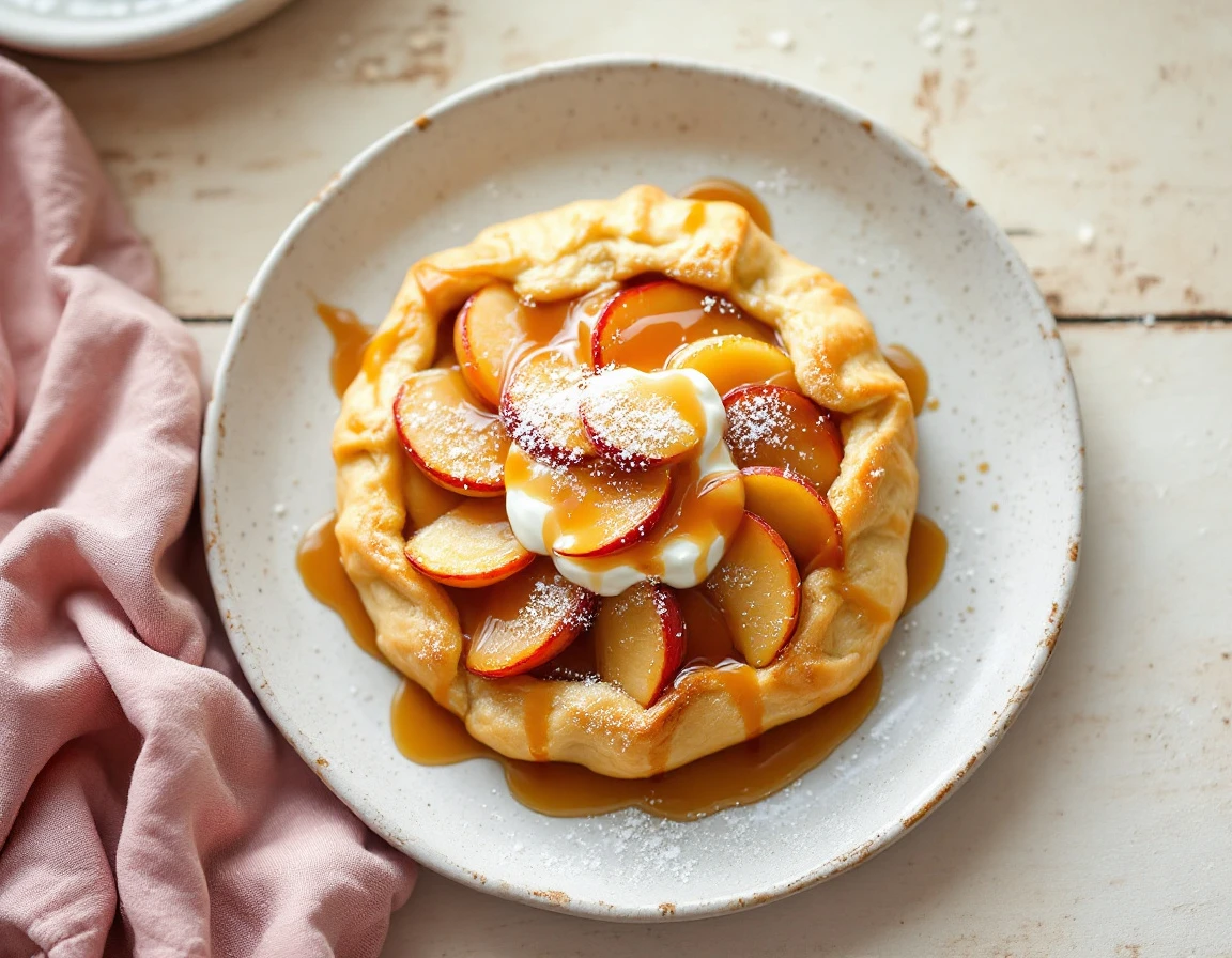 Apple Galettes with Caramel Sauce