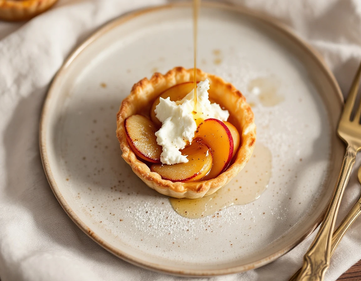 Apple, Goat Cheese, and Honey Tartlets