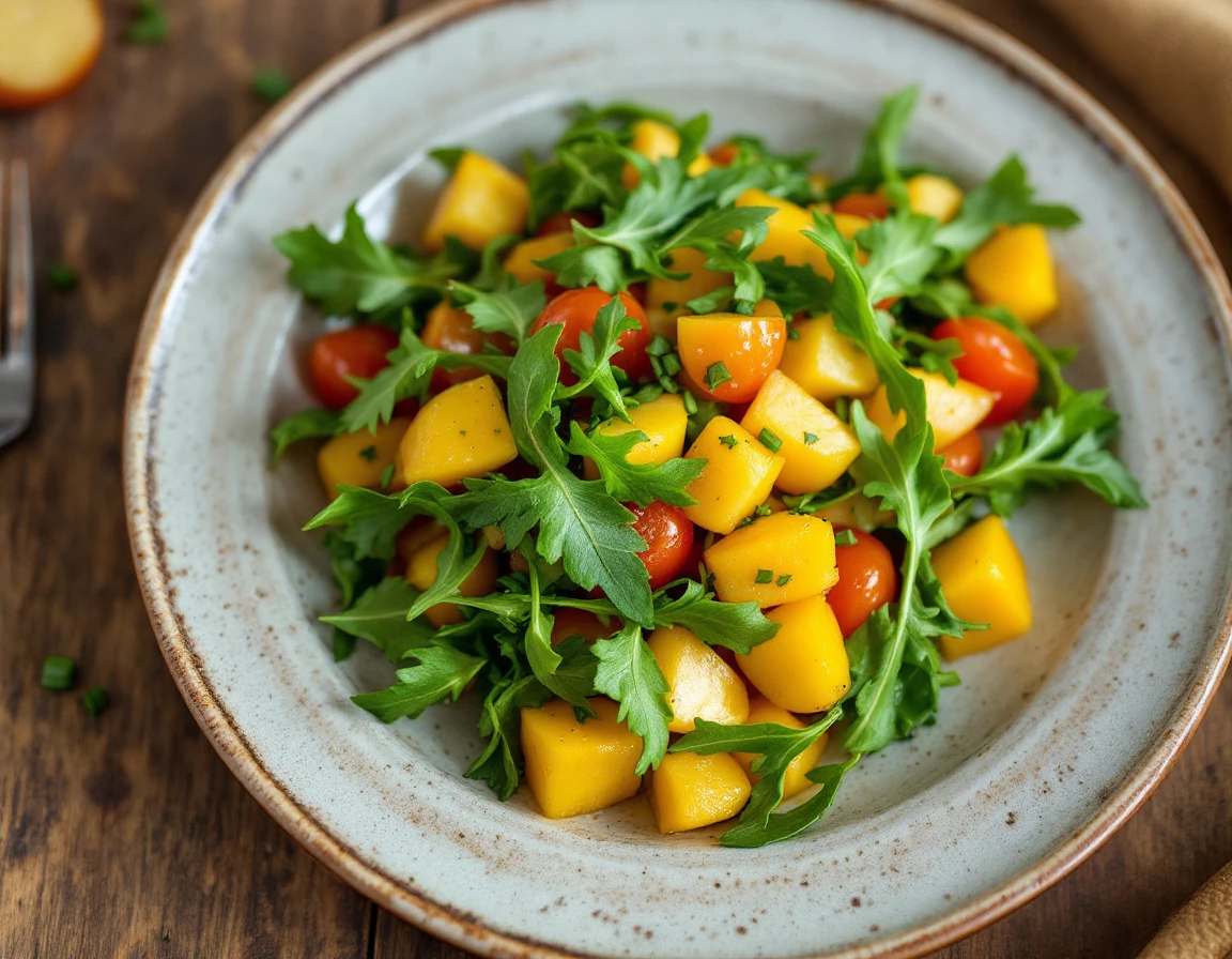 Arugula, Yellow Tomato, and Nectarine Salsa