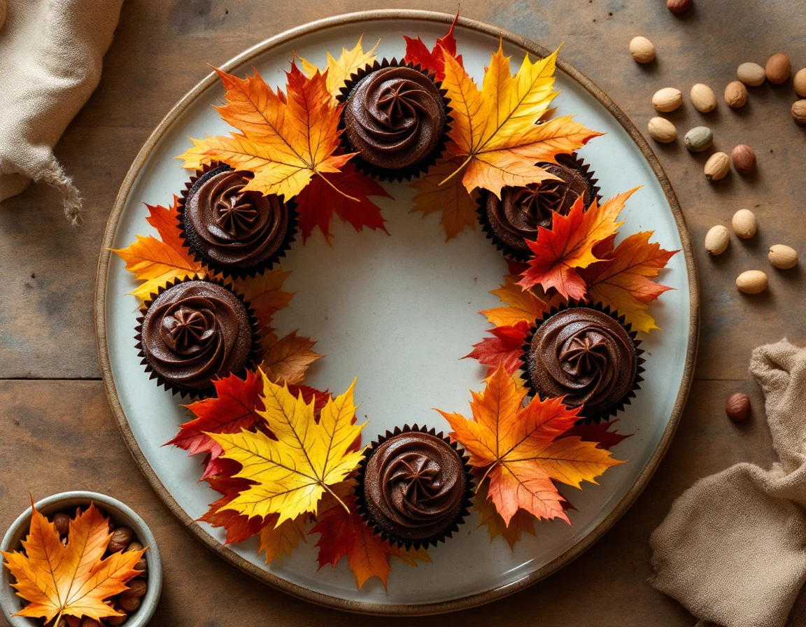 Autumn Leaves Cupcake Wreath