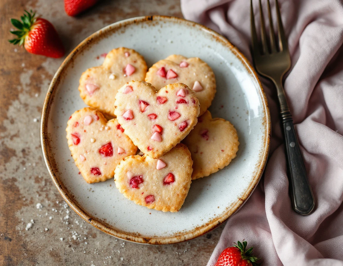 Babee’s Strawberry Shortbread Valentine’s Cookies