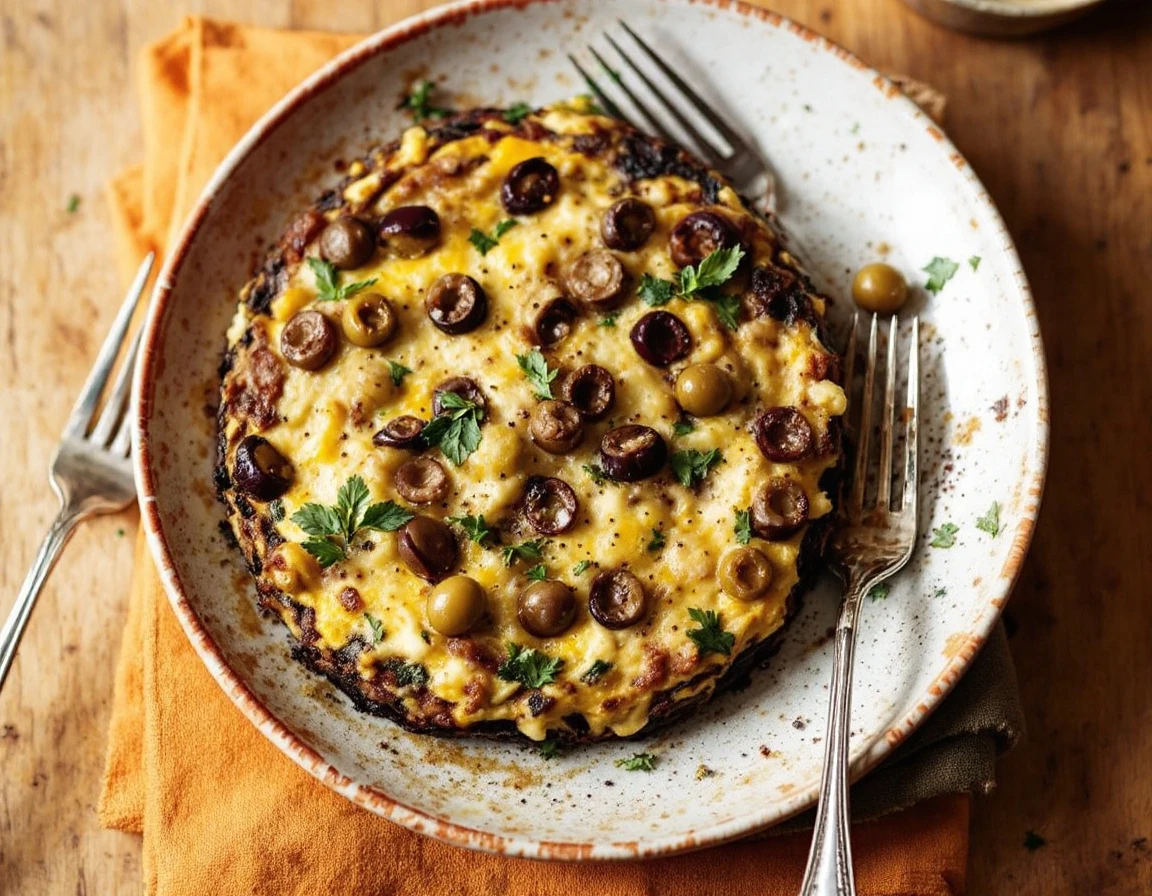 Baby Eggplant, Olive, and Herb-Cheese Frittata