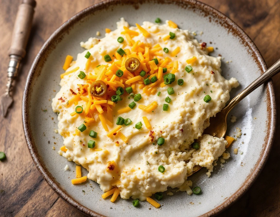 Baked Three-Cheese Onion Dip with Chive and Pepperoncini