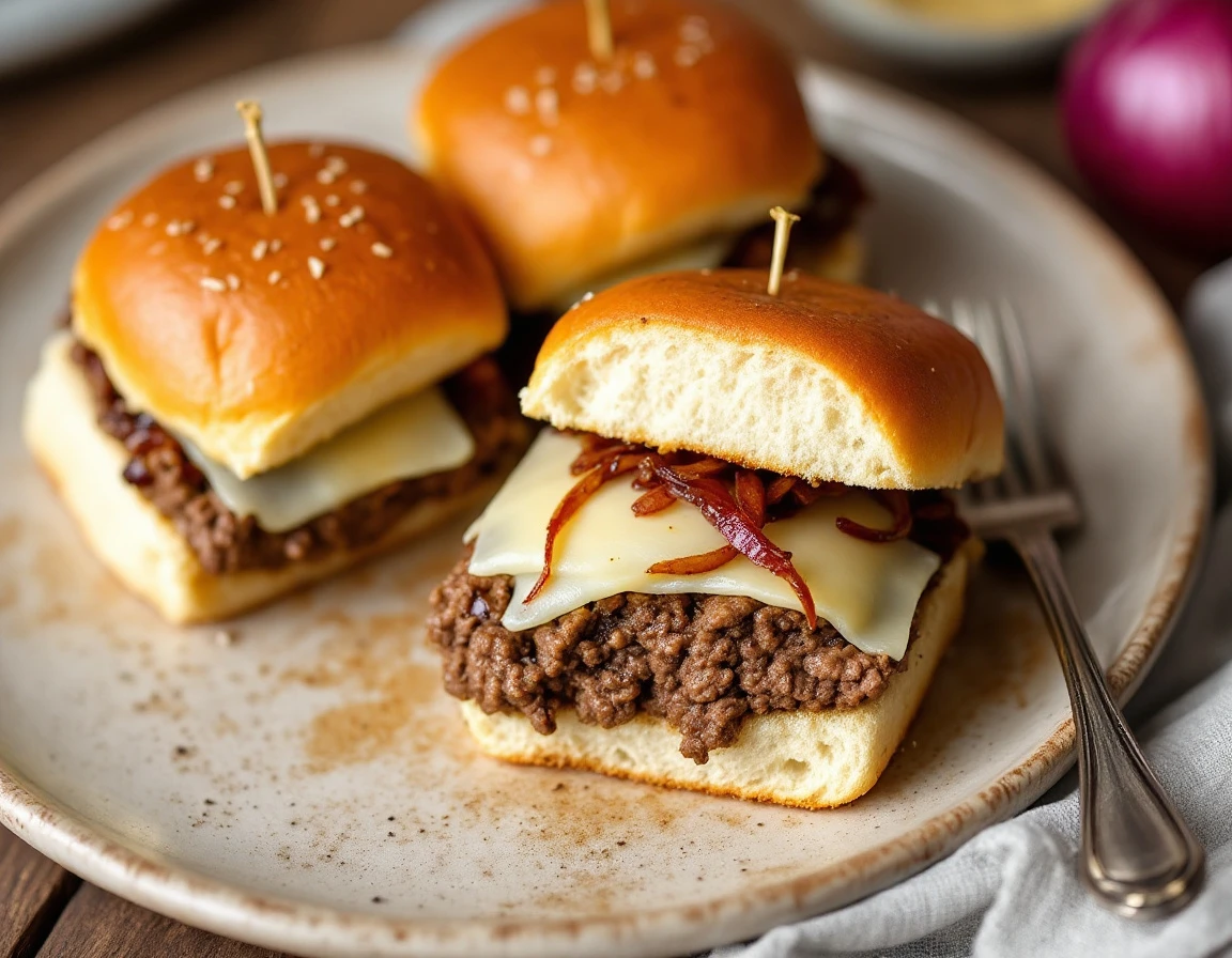 Beef Sliders with Provolone and Balsamic Onions