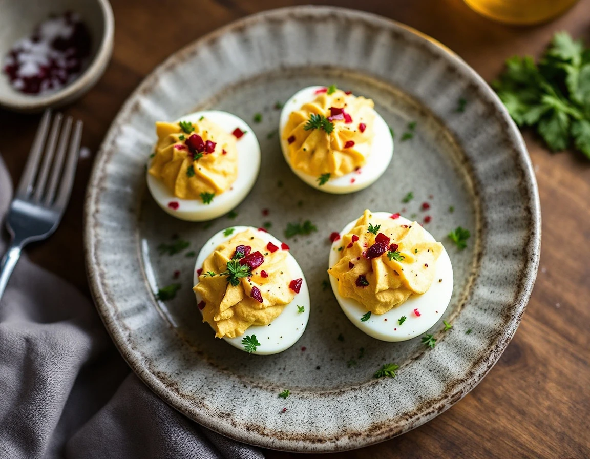 Beet-Pickled Deviled Eggs