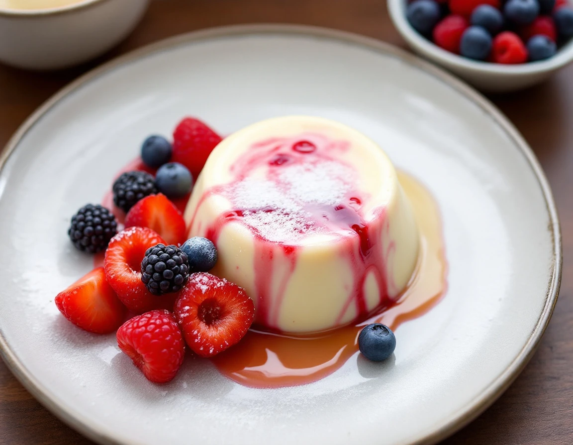 Berries and Buttermilk Puddings