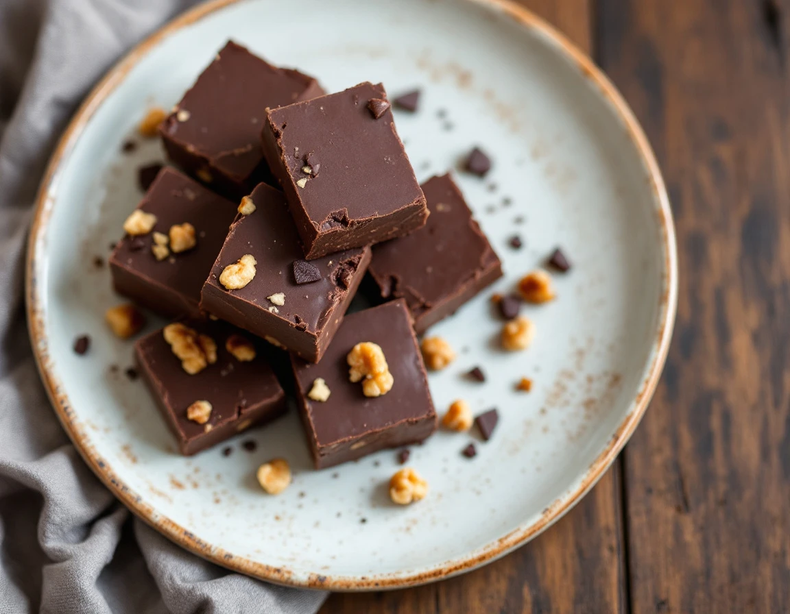 Bittersweet Chocolate and Walnut Fudge