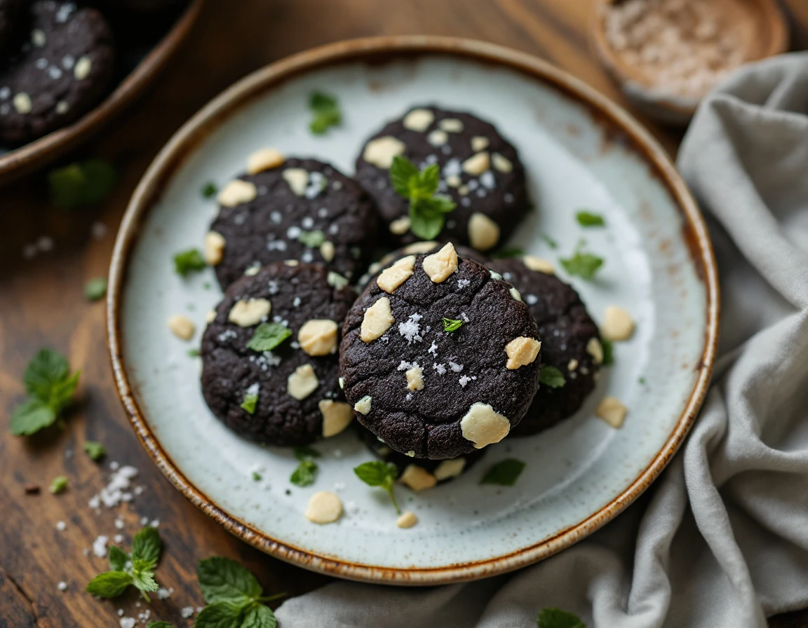Black-and-White-and-Green Cookies