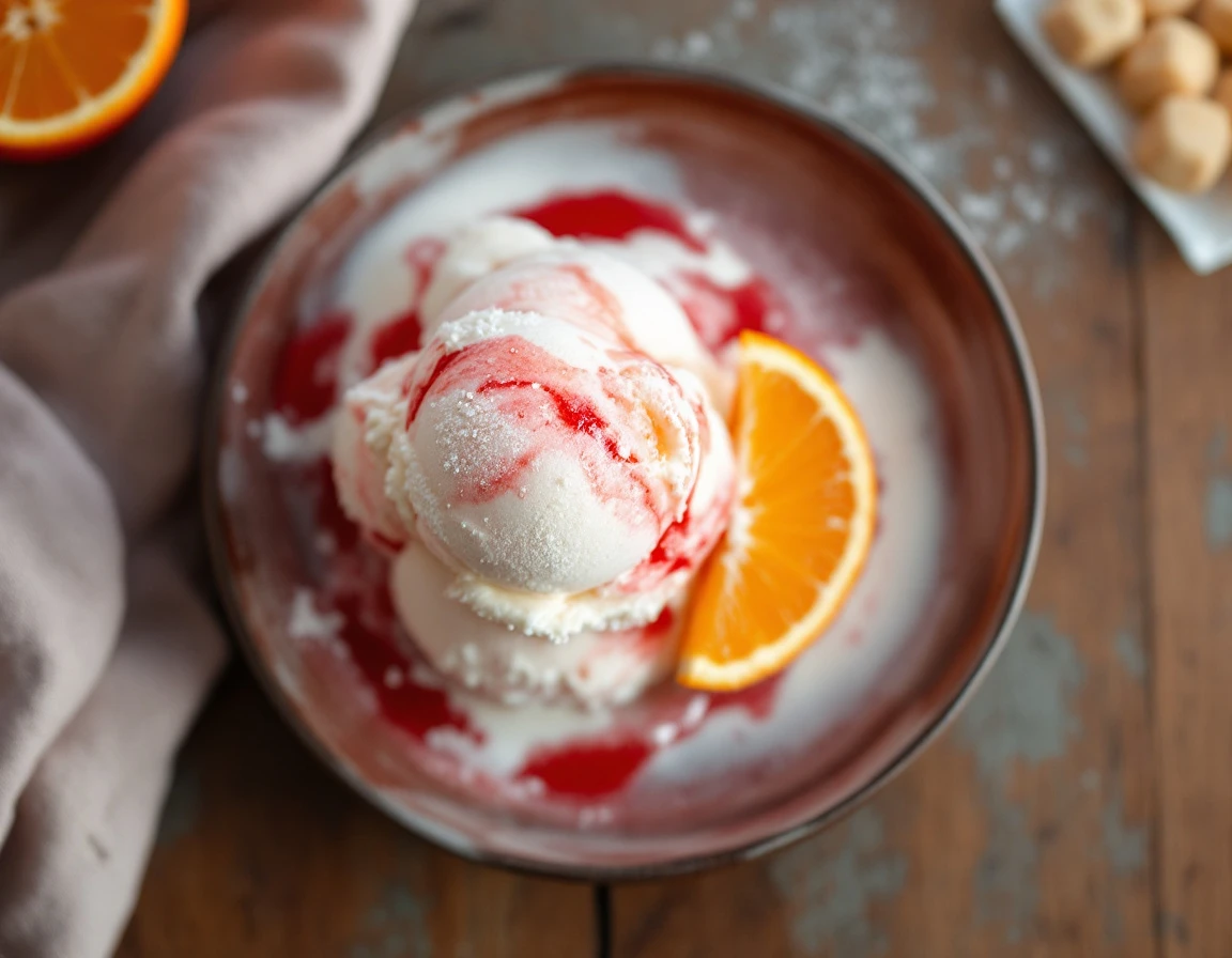 Blood Orange Champagne Ice Cream Float