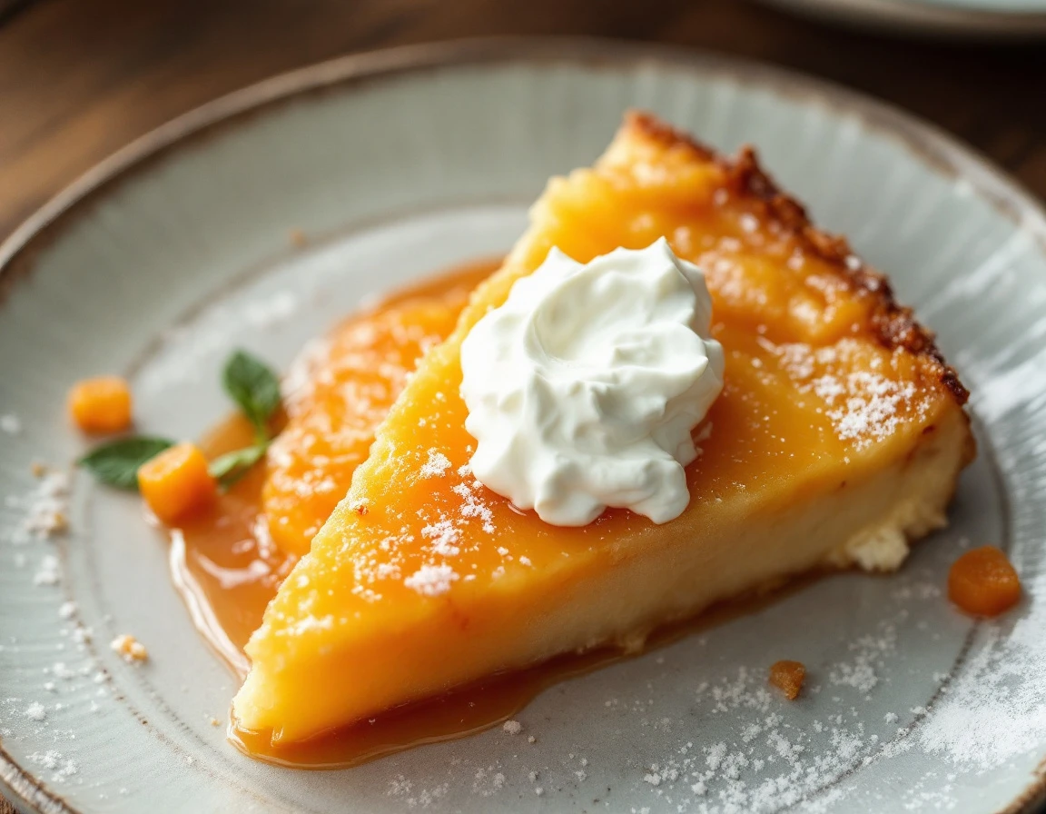Blood Orange Polenta Upside Down-Cake with Whipped Crème Fraîche