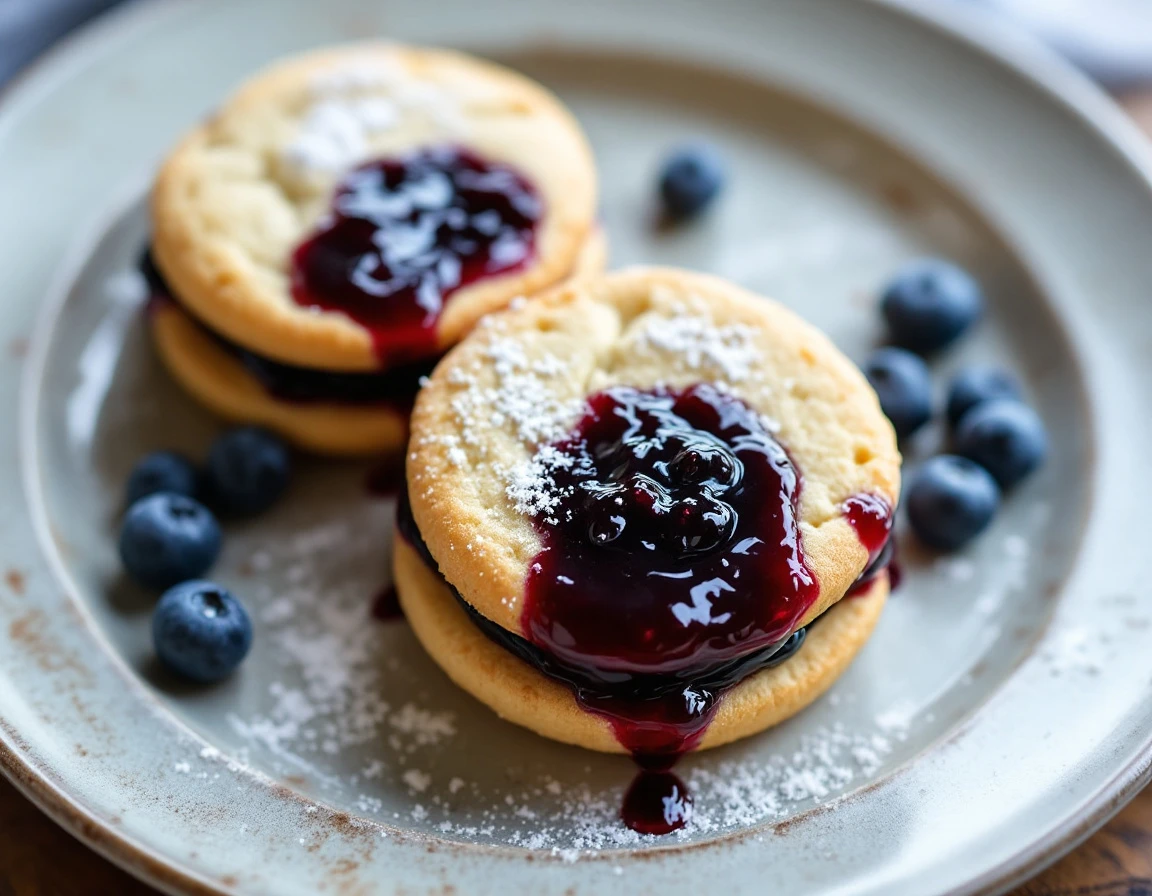 Blueberry Jam Sandwich Cookies