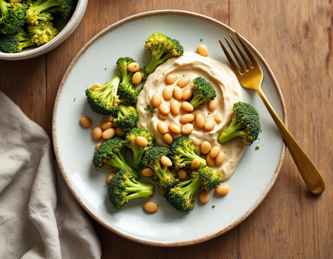 Broccoli Trees With Creamy White-Bean Dip