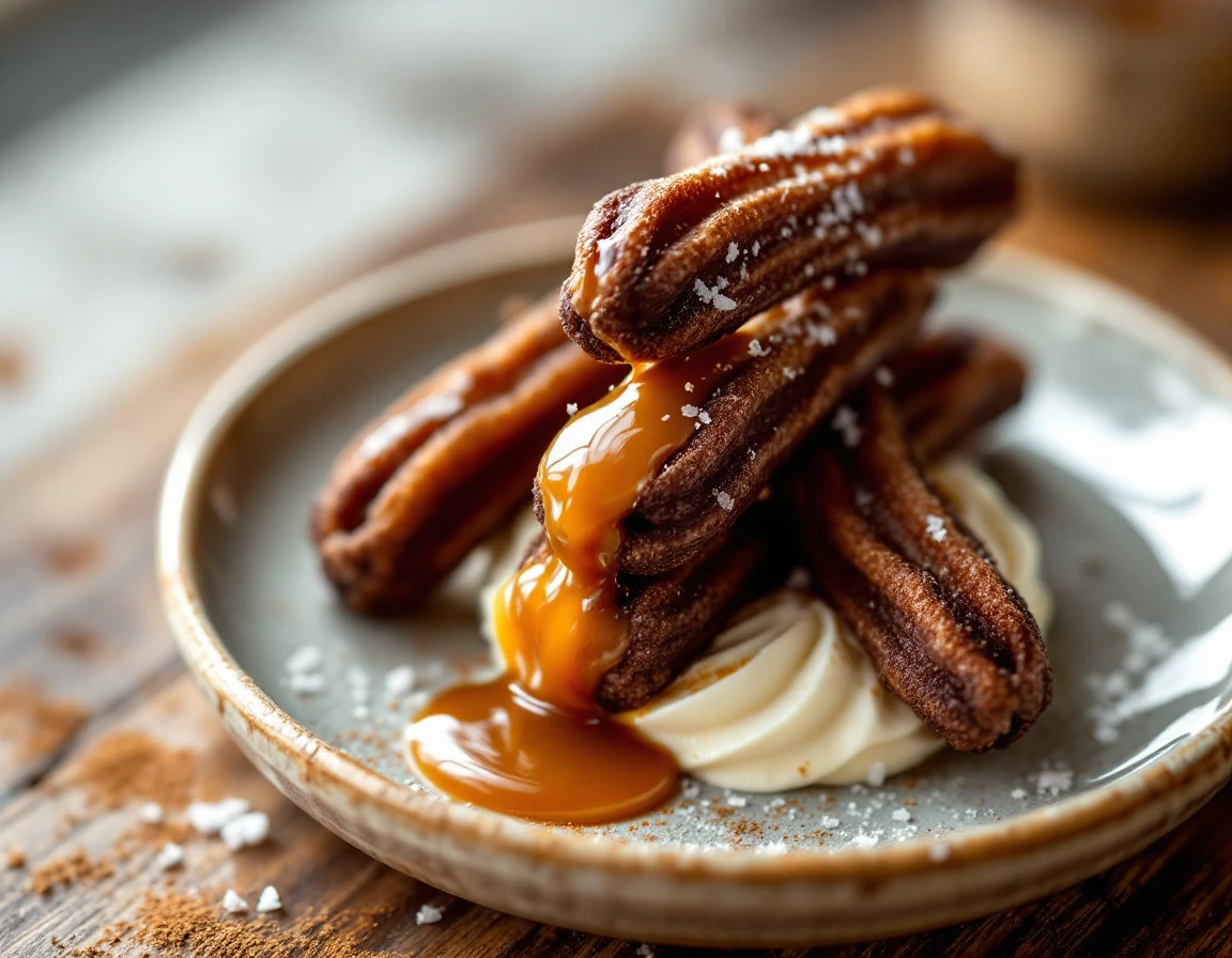 Chocolate Churros with Salted Caramel Sauce